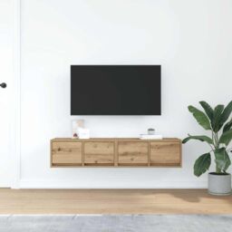 Berkfield Home TV Cabinets 2 pcs Artisan Oak 60x31x25.5 cm Engineered Wood in Brown - thumbnail 3