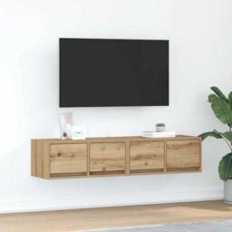 Berkfield Home TV Cabinets 2 pcs Artisan Oak 60x31x25.5 cm Engineered Wood in Brown - thumbnail 1