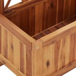 Berkfield Home Garden Raised Bed with Trellis Solid Acacia Wood in Brown - thumbnail 7