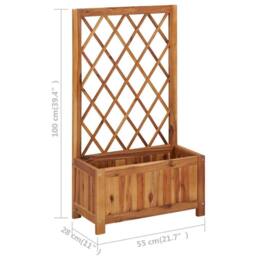 Berkfield Home Garden Raised Bed with Trellis Solid Acacia Wood in Brown - thumbnail 9