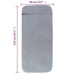 Berkfield Home Soft Beach Towels 2 pcs Grey 60x135 cm Fabric 400 GSM - thumbnail 8