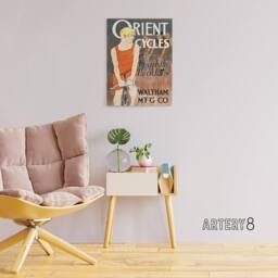 "Artery8 Vintage Bicycle Advert Cycles Canvas Wall Art Print Penfield in Orange - Size: W24"" x H32""" - thumbnail 3