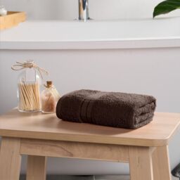 OHS Luxury Hand Towel 100% Cotton Bathroom in Chocolate - thumbnail 3