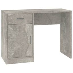 Berkfield Home Desk with Drawer&Cabinet Concrete Grey 100x40x73 cm Engineered Wood - Size: 100 x 40 x 73 cm - thumbnail 2