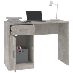 Berkfield Home Desk with Drawer&Cabinet Concrete Grey 100x40x73 cm Engineered Wood - Size: 100 x 40 x 73 cm - thumbnail 4