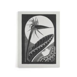 "Artery8 Strelitzia Overblown & Full Moon De Mesquita Canvas Wall Art Print in White - Size: W24"" x H32""" - thumbnail 1