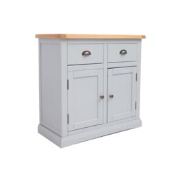 Cabinet Bits Loreo Light Grey 2 Drawer 2 Door Sideboard Brass Cup Handle - thumbnail 2