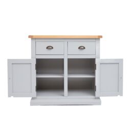 Cabinet Bits Loreo Light Grey 2 Drawer 2 Door Sideboard Brass Cup Handle - thumbnail 4