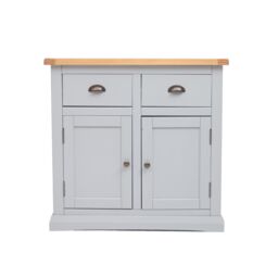 Cabinet Bits Loreo Light Grey 2 Drawer 2 Door Sideboard Brass Cup Handle - thumbnail 1
