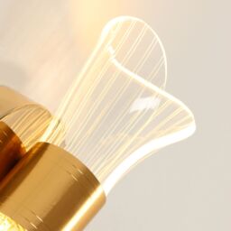 Pheashine Modern Gold Acrylic Wall Sconce 12W 3-Color Bedside Light - thumbnail 4