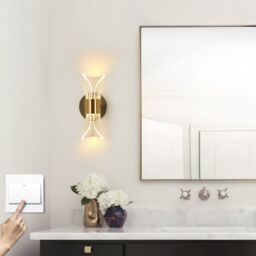 Pheashine Modern Gold Acrylic Wall Sconce 12W 3-Color Bedside Light - thumbnail 7