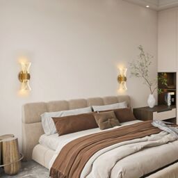 Pheashine Modern Gold Acrylic Wall Sconce 12W 3-Color Bedside Light - thumbnail 8