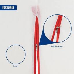 EONLION Door Dust Barrier Cover with Zip, Reusable Plastic Sheet in White - Size: 100 cm - thumbnail 5