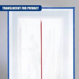EONLION Door Dust Barrier Cover with Zip, Reusable Plastic Sheet in White - Size: 100 cm - thumbnail 3