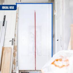EONLION Door Dust Barrier Cover with Zip, Reusable Plastic Sheet in White - Size: 100 cm