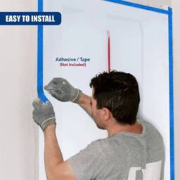EONLION Door Dust Barrier Cover with Zip, Reusable Plastic Sheet in White - Size: 100 cm - thumbnail 4