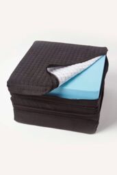 Homescapes Suede Orthopaedic Foam 3 Seater Booster Cushion in Black - thumbnail 2