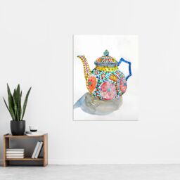 "Artery8 Teapot Colourful Patterns Watercolour Folk Art Wall Art Print - Size: W24"" x H32""" - thumbnail 4