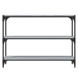 Berkfield Home Book Cabinet Grey Sonoma 100x33x70.5cm Engineered Wood & Steel - Size: 100x33x70.5 cm - thumbnail 5