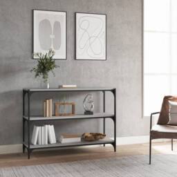 Berkfield Home Book Cabinet Grey Sonoma 100x33x70.5cm Engineered Wood & Steel - Size: 100x33x70.5 cm - thumbnail 2