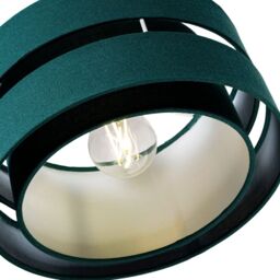 Happy Homewares Contemporary Linen Fabric Triple Tier Ceiling Pendant Light Shade in Dark Green - Size: 10 inches - thumbnail 4