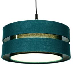 Happy Homewares Contemporary Linen Fabric Triple Tier Ceiling Pendant Light Shade in Dark Green - Size: 10 inches