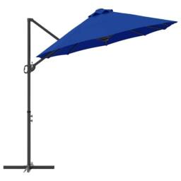 Berkfield Home Garden Cantilever Parasol Azure blue 372 x 198 x 253 cm - thumbnail 6