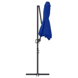 Berkfield Home Garden Cantilever Parasol Azure blue 372 x 198 x 253 cm - thumbnail 7