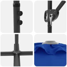 Berkfield Home Garden Cantilever Parasol Azure blue 372 x 198 x 253 cm - thumbnail 9
