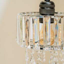ValueLights Mabel Clear Acrylic Drum Ceiling Pendant Droplet Light Lamp Shade in Silver - thumbnail 3