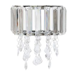 ValueLights Mabel Clear Acrylic Drum Ceiling Pendant Droplet Light Lamp Shade in Silver - thumbnail 5
