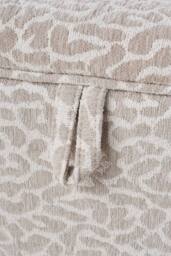 Living and Home Linen Upholstered Storage Ottoman in Beige - thumbnail 6