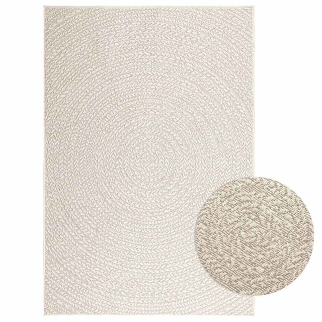 Berkfield Home Rug ZIZUR Cream 120x170 cm Jute Look Indoor & Outdoor - Size: Medium - image 1