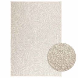 Berkfield Home Rug ZIZUR Cream 120x170 cm Jute Look Indoor & Outdoor - Size: Medium - thumbnail 1