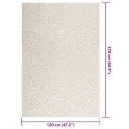 Berkfield Home Rug ZIZUR Cream 120x170 cm Jute Look Indoor & Outdoor - Size: Medium - thumbnail 9