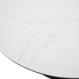 Home Detail Oscar Round Sintered Stone Topped Japandi Coffee Table with Black Base - thumbnail 4