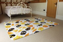 Benjamin Tate Design Autumn Leaves & Halloween Skulls Rug in Natural - Size: Large - thumbnail 3