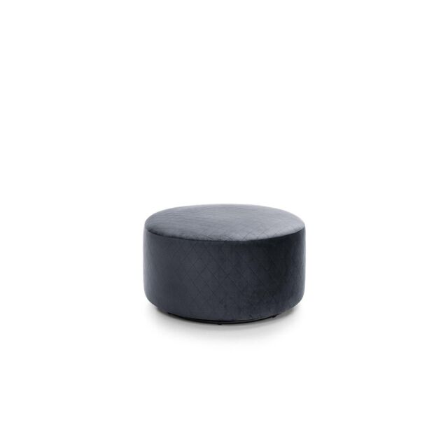 Abakus Direct Chicago Spill-Proof Velvet Quilted Swivel Footstool in Dark Grey - image 1