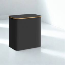 Pirlo Plush 150L Triple Laundry Basket With Lid & Removable Lining in Black - thumbnail 5