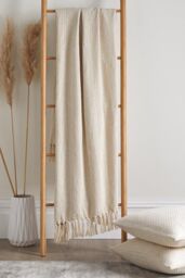 Drift Home 'Hayden' Filled 100% Cotton Basket Weave Cushion in Cream - Size: 43 cm x 43 cm - thumbnail 4