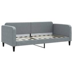 Berkfield Home Daybed with Trundle & Drawers Light Grey 90x190 cm Fabric - thumbnail 4