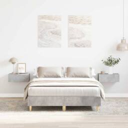 Berkfield Home Durable Bed Frame No Mattress Concrete Grey 120x200 cm Engineered Wood - Size: Small Double - thumbnail 2