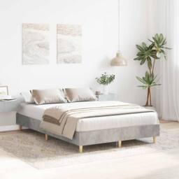 Berkfield Home Durable Bed Frame No Mattress Concrete Grey 120x200 cm Engineered Wood - Size: Small Double - thumbnail 1