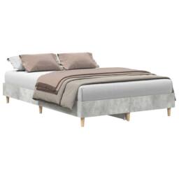 Berkfield Home Durable Bed Frame No Mattress Concrete Grey 120x200 cm Engineered Wood - Size: Small Double - thumbnail 3
