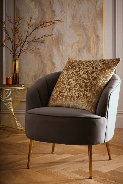 Laurence Llewelyn-Bowen 'Atlas' Jacquard Filled Cushion in Gold - Size: 55 cm x 55 cm - image 1