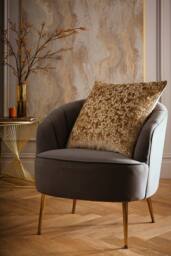 Laurence Llewelyn-Bowen 'Atlas' Jacquard Filled Cushion in Gold - Size: 55 cm x 55 cm