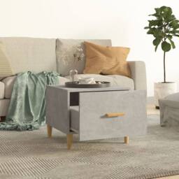 Berkfield Home Coffee Table Concrete Grey 50x50x40 cm Engineered Wood - Size: 50 x 50 x 40 cm - thumbnail 3