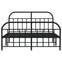Berkfield Home Metal Bed Frame with Headboard & Footboard Black 140x190 cm - thumbnail 6