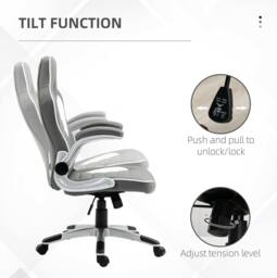 STILVORA Grey PU Leather Gaming Chair with Adjustable Height - thumbnail 5