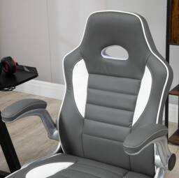 STILVORA Grey PU Leather Gaming Chair with Adjustable Height - thumbnail 7